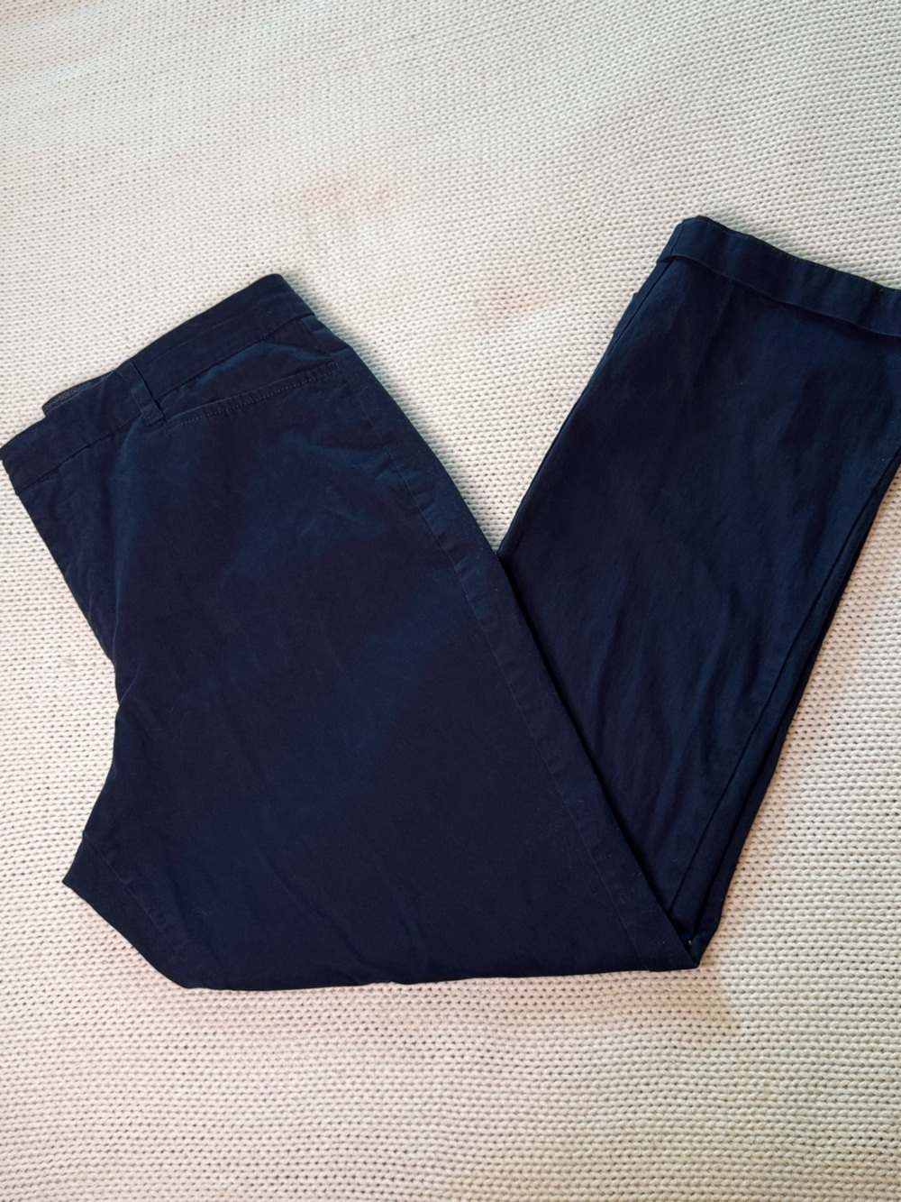 Gloria Vanderbilt Cuffed Navy Cotton Chino Pants size 14